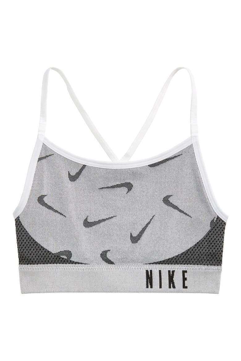 Kids' Seamless Sports Bra, Main, color, WHITE/ BLACK