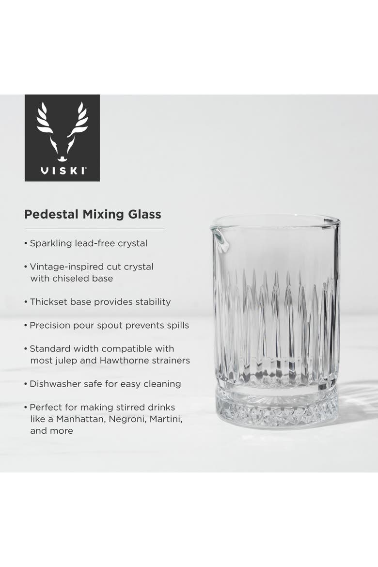 Pedestal Crystal Mixing Glass, Alternate, color, Clear