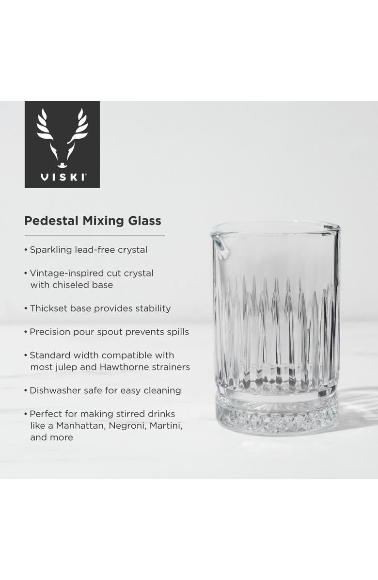 Viski Pedestal Crystal Mixing Glass, Alternate, color, Clear