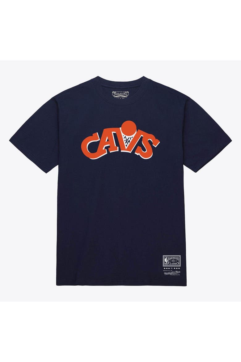 Unisex Mitchell & Ness  Navy Cleveland Cavaliers Hardwood Classics Arch T-Shirt, Main, color, Navy