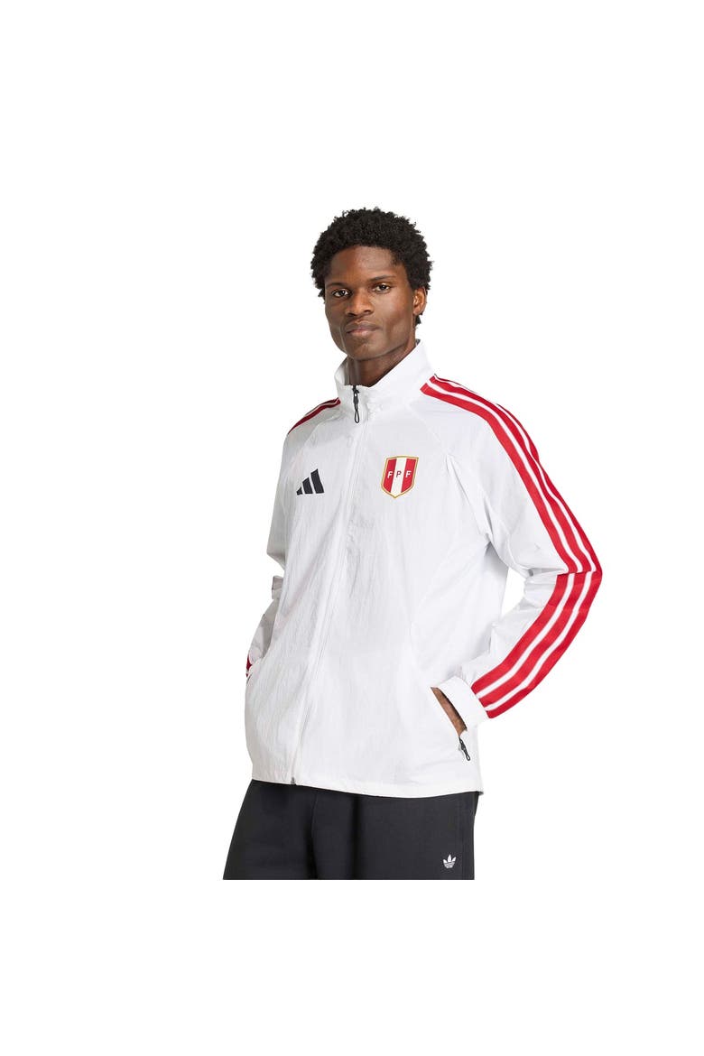 Men's adidas White Peru National Team 2026 Home Full-Zip Game Day Anthem Jacket, Main, color, White