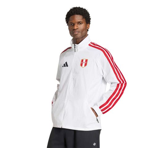 Men's adidas White Peru National Team 2026 Home Full-Zip Game Day Anthem Jacket