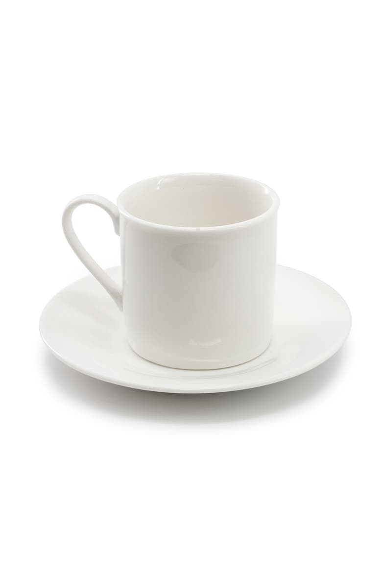 Aspin 12 Piece 2.5 Ounce Porcelain Espresso Cup Set  with Saucers, Alternate, color, White