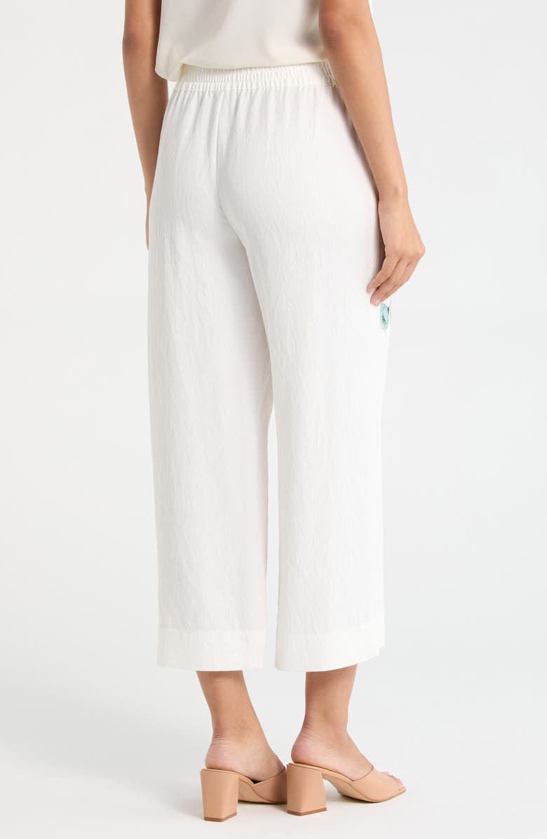 Vince Camuto Floral Smocked Waist Wide Leg Pants, Alternate, color, Antique White