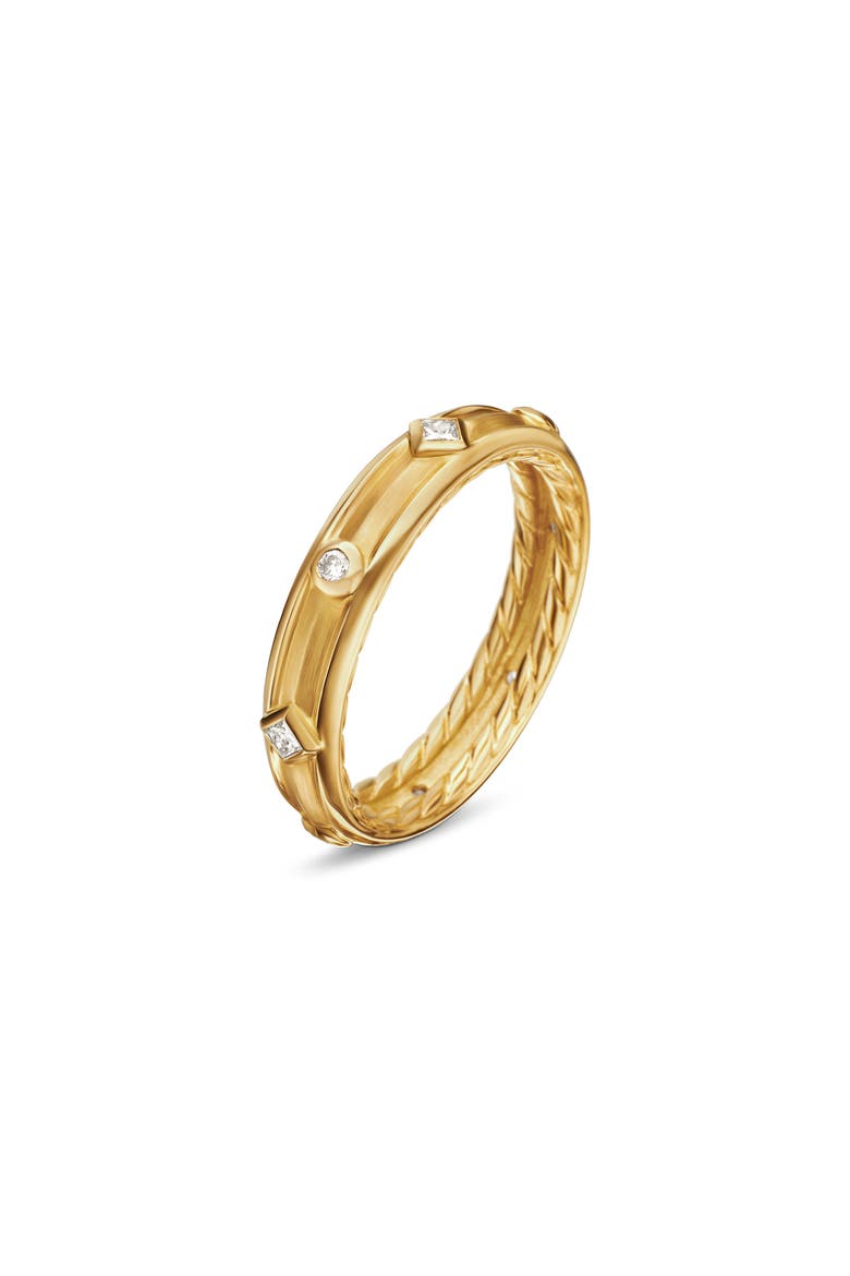 Modern Renaissance Band Ring in 18K Yellow Gold with Diamonds, Alternate, color, 18K YELLOW GOLD