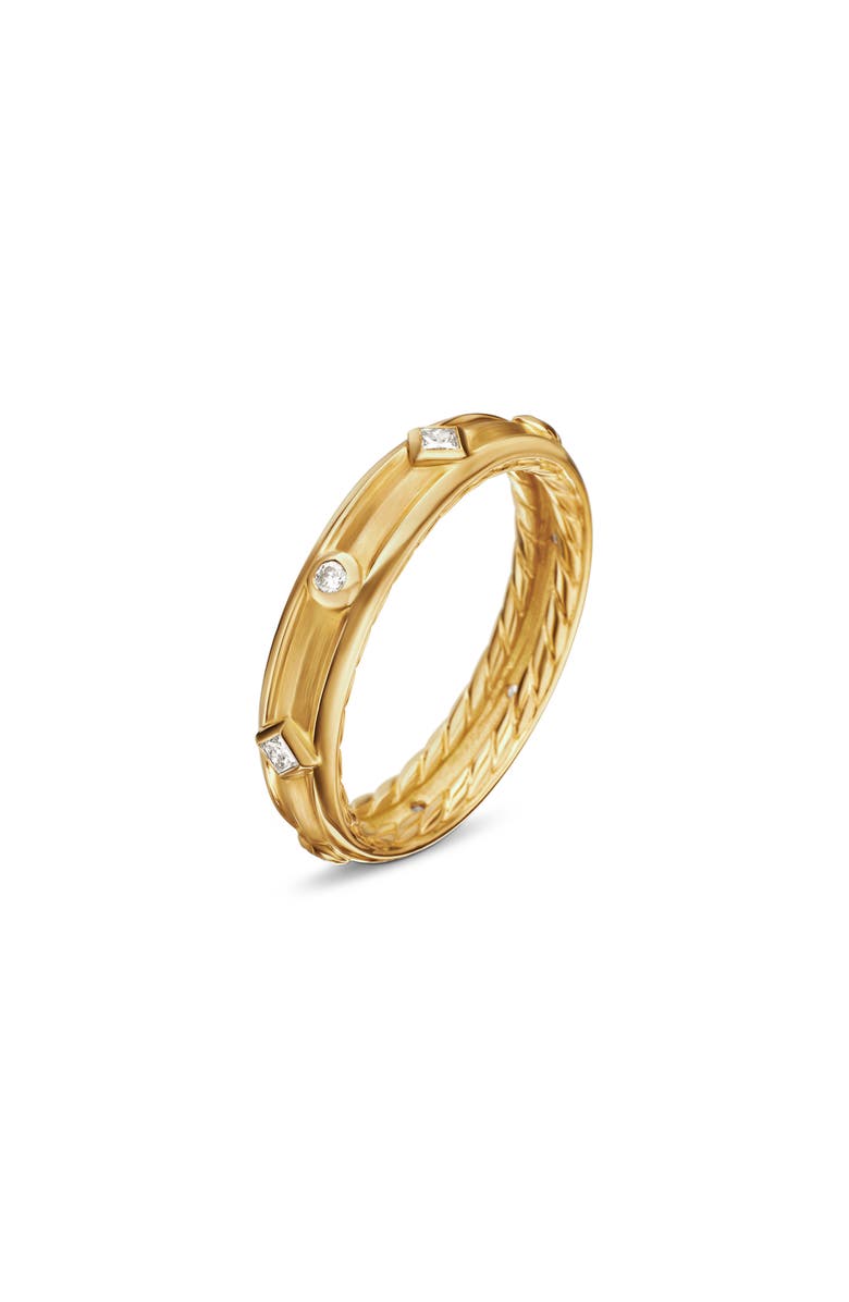 David Yurman Modern Renaissance Band Ring in 18K Yellow Gold with Diamonds, Alternate, color, 18K Yellow Gold