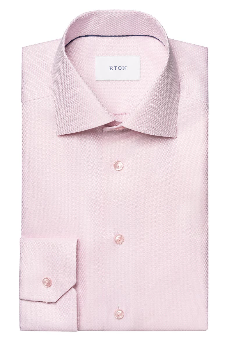Contemporary Fit Textured Solid Dress Shirt, Main, color, MEDIUM PINK