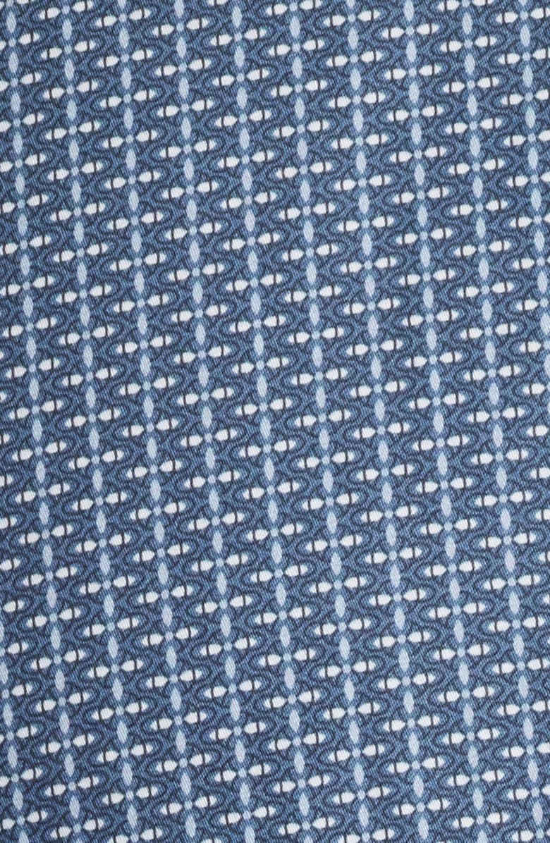 Peter Millar Zollar Geometric Print Short Sleeve Button-Down Shirt, Alternate, color, Blue Haze