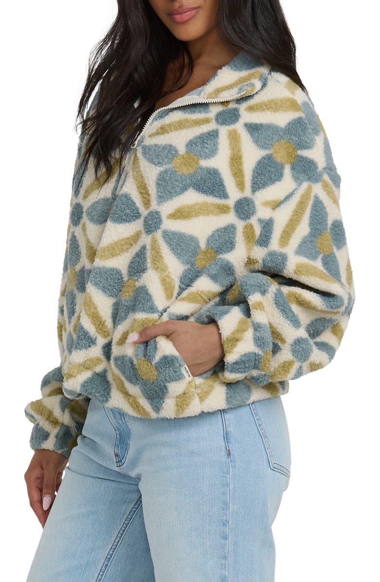 Billabong All the Time High Pile Fleece Quarter Zip Pullover, Alternate, color, Mason Blue