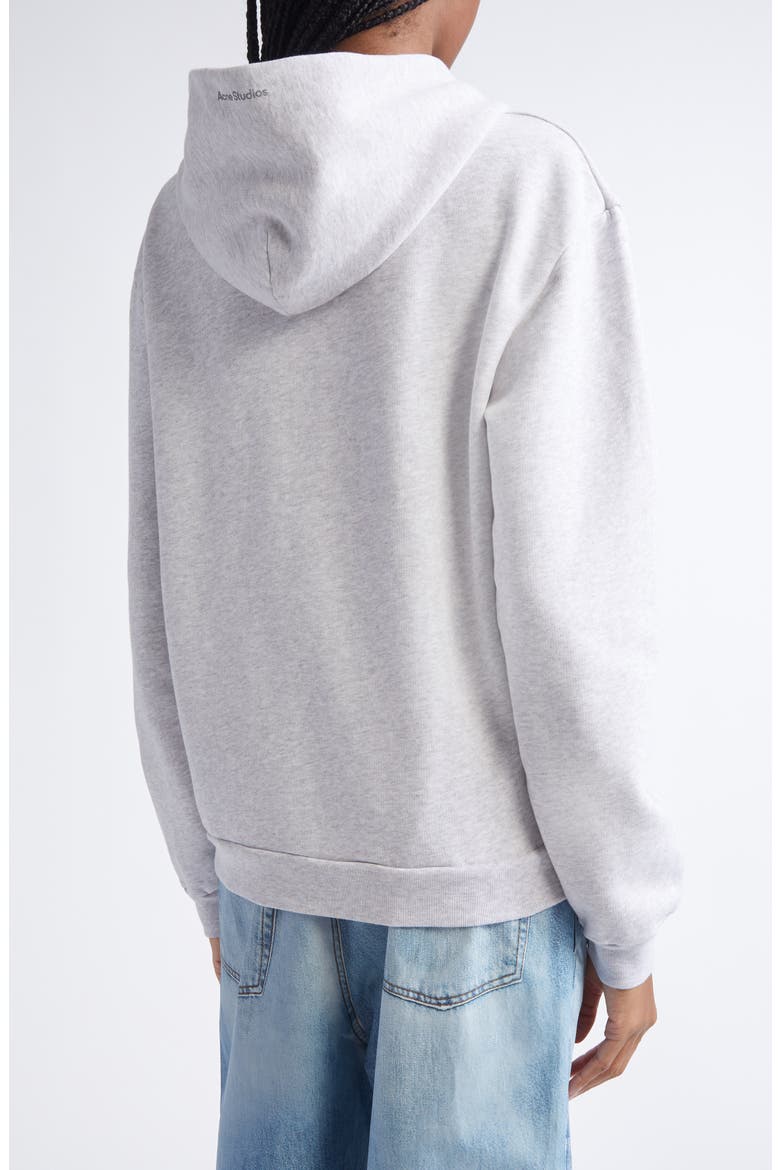 Fupiter Face Patch Mélange Fleece Zip Hoodie, Alternate, color, PALE GREY MELANGE