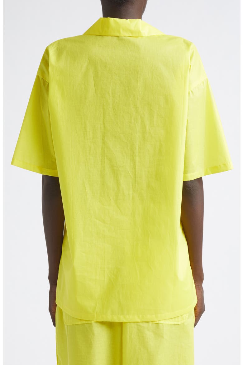 Oversize Cotton Polo Top, Alternate, color, SUNSHINE COTTON