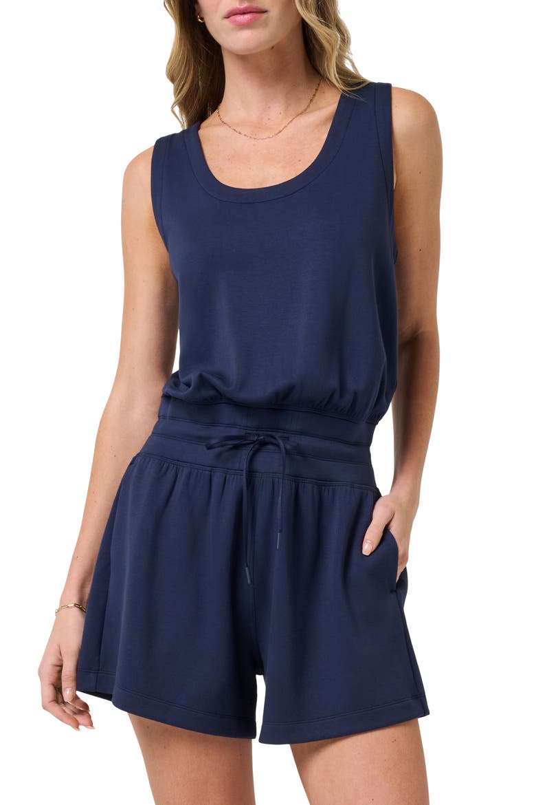 Skyloft Tie Waist Romper, Main, color, NAVY BLAZER