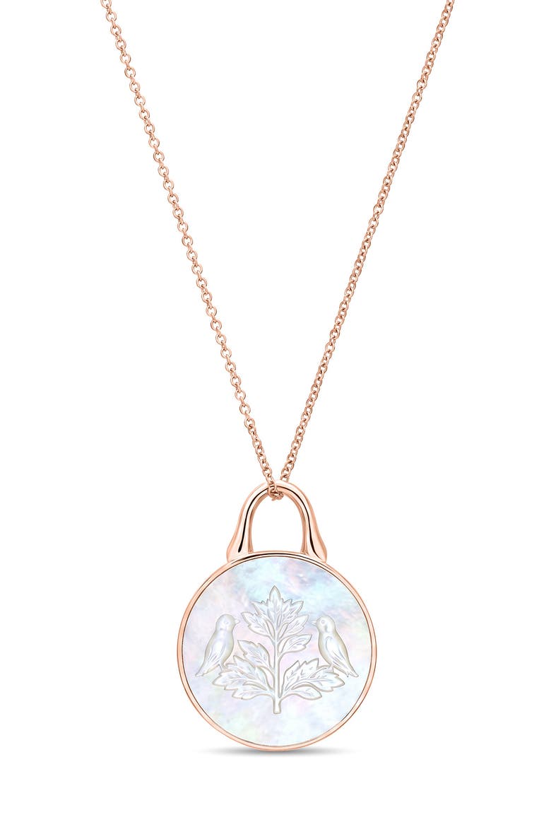 Mother of Pearl Pendant Necklace, Main, color, 14K RG AND MOTHER-OF-PEARL