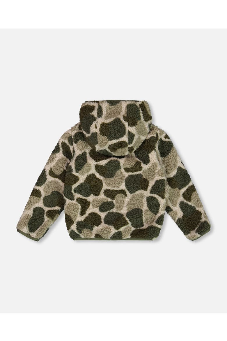 Little Boy's Reversible Soft Fleece Jacket Camouflage Green, Alternate, color, Kombu Green