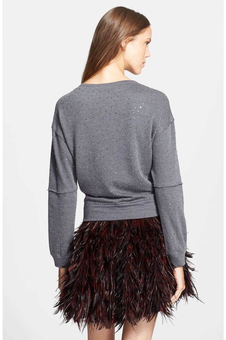 'Scarlit' Sequin Embellished Sweatshirt, Alternate, color, DARK CHARCOAL