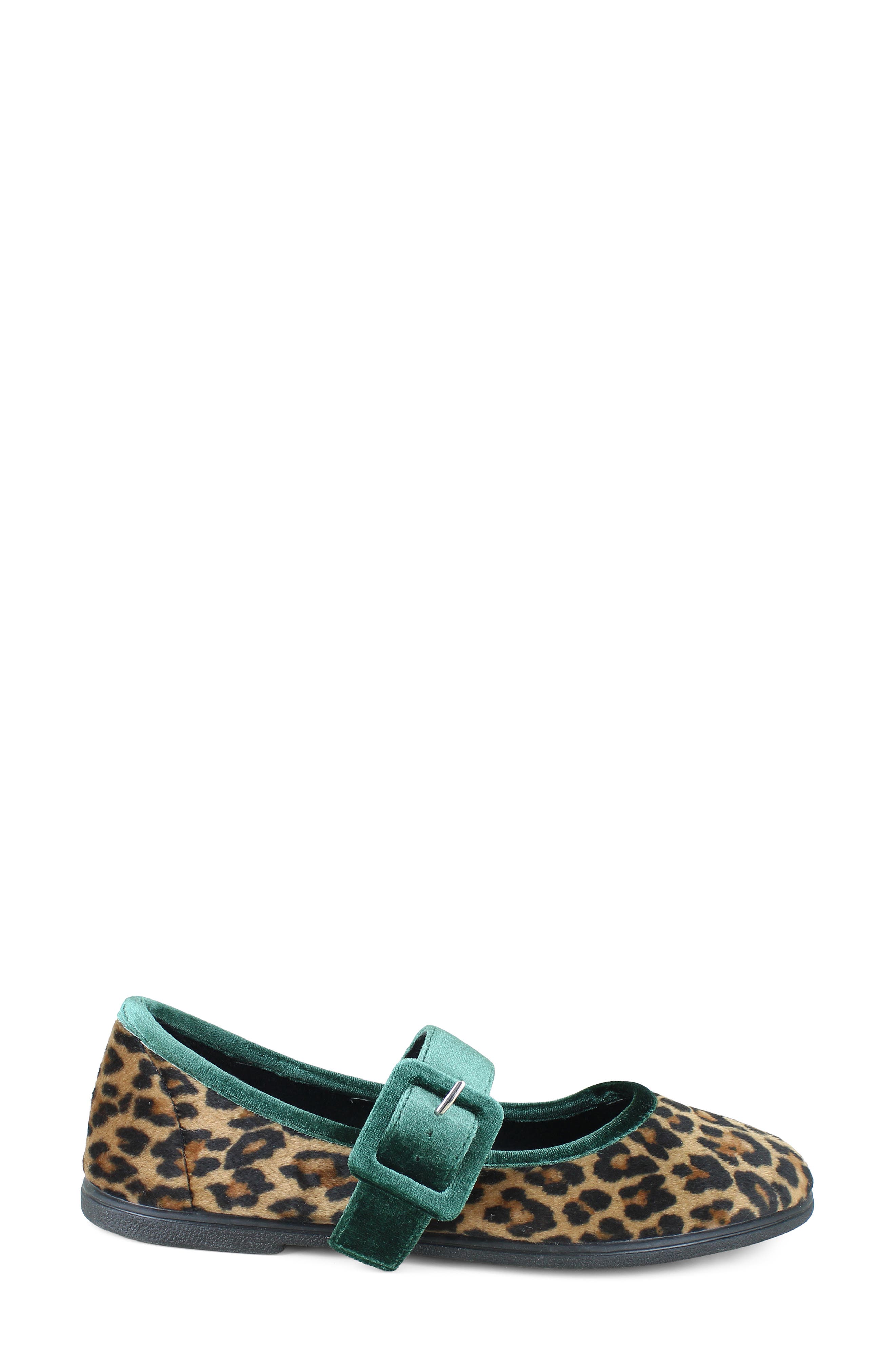 Animal Print Mary Jane Flat, Alternate, color, LEOPARD FABRIC