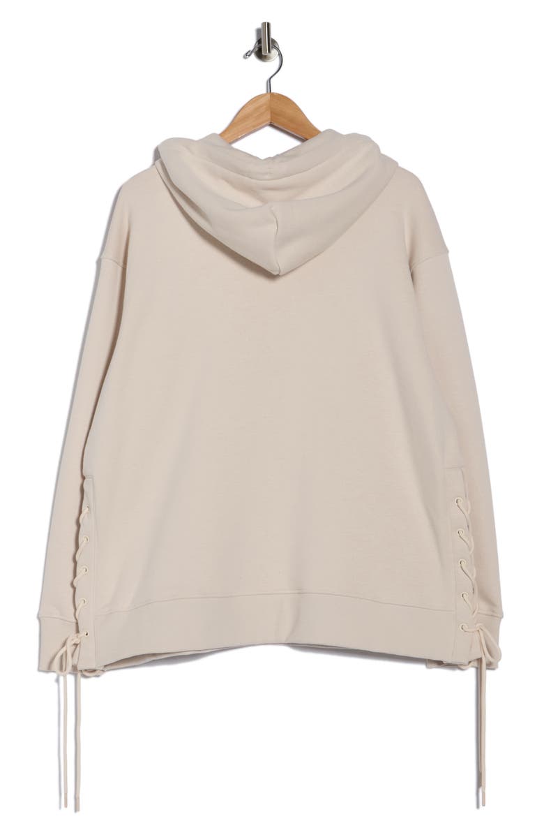 Faith Connexion Silicon Fleece Pullover Hoodie, Alternate, color, Crystal Gray/ Magnolia