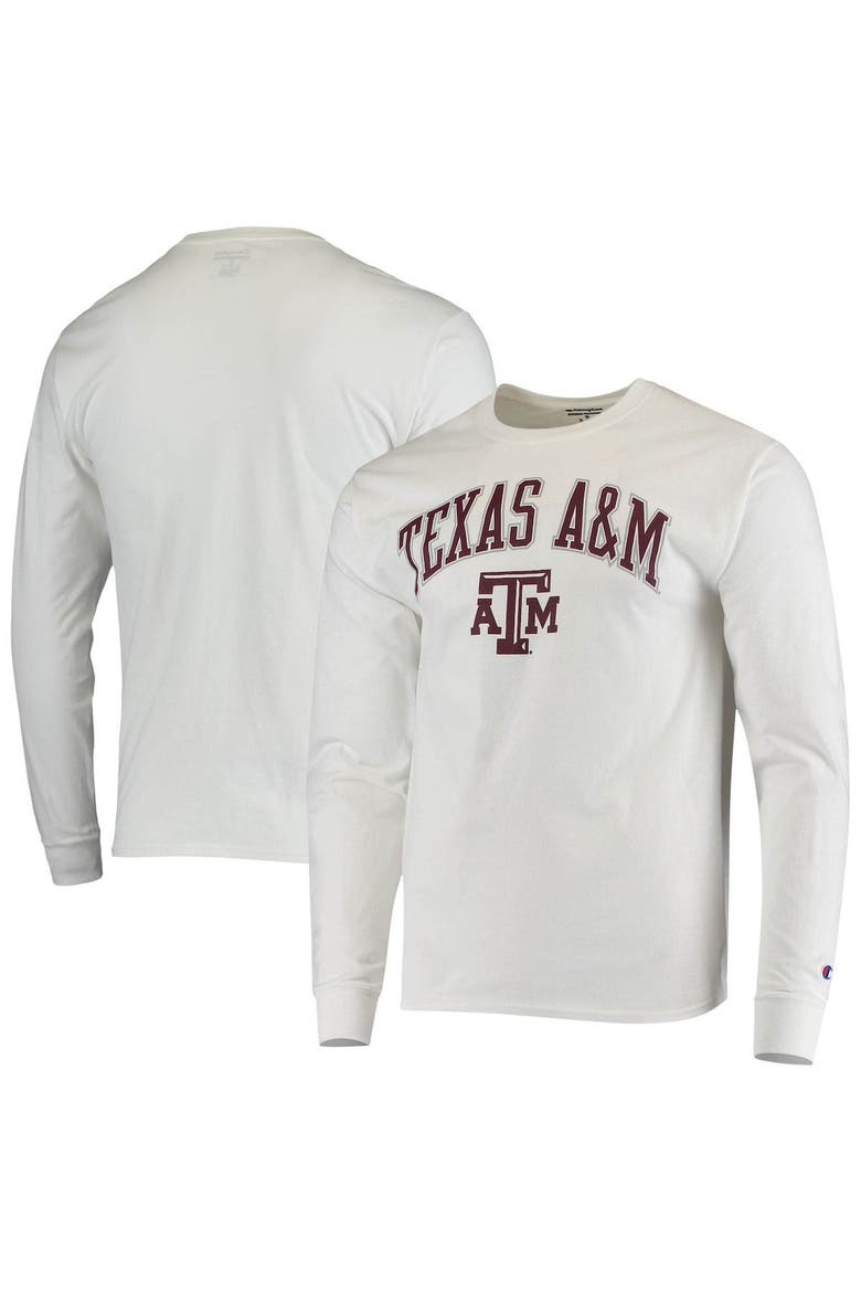 Men's Champion White Texas A&M Aggies Campus Classic Long Sleeve T-Shirt, Main, color, White