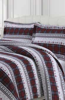 AZORES HOME Comfy Stripe Cotton Flannel Sheet Set