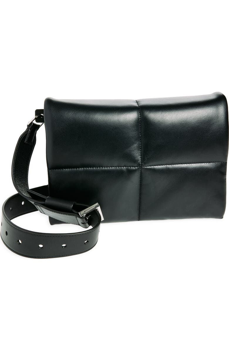 AllSaints Vittoria Quilted Leather Shoulder Bag, Main, color,