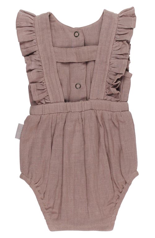 L'ovedbaby Ruffle Organic Cotton Gauze Romper In Almond