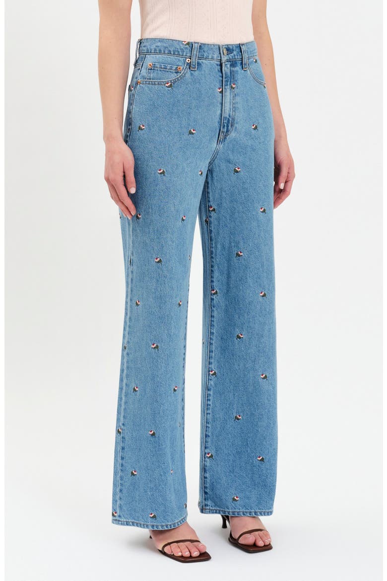 Farout Embroidered Wide Leg Jeans, Alternate, color, FATED
