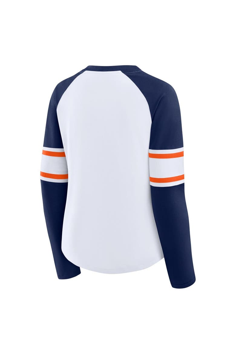 Women's Fanatics White/Navy Houston Astros Blitz Package Raglan Lace-Up V-Neck Long Sleeve T-Shirt, Alternate, color, White