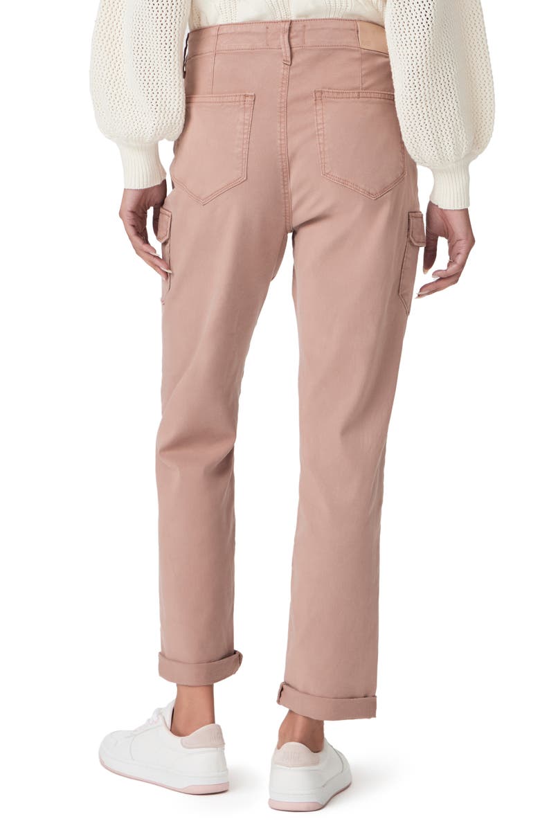 PAIGE Drew High Waist Straight Leg Cargo Pants, Alternate, color, Vintage Mauve Dune