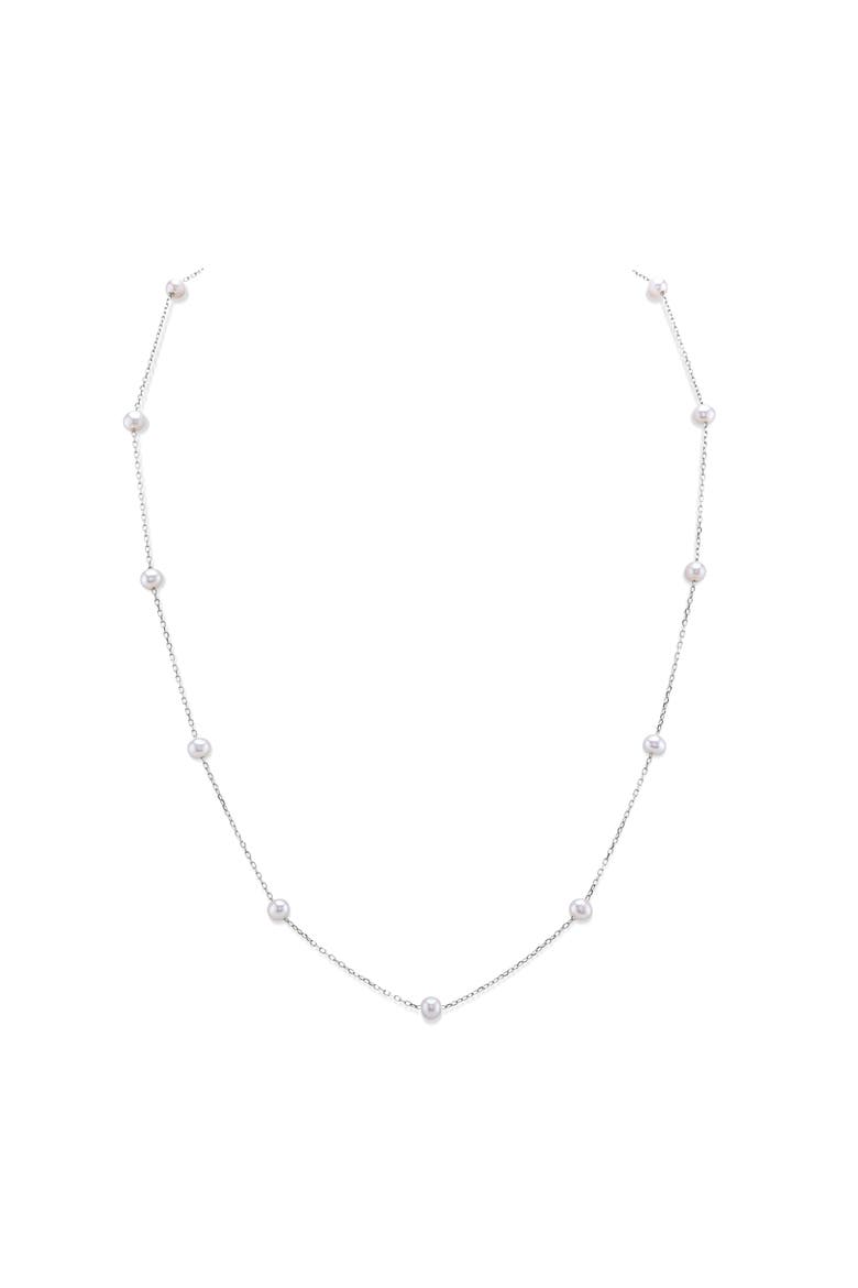 White Freshwater Pearl Tincup Molly Necklace, Main, color, Sterling Silver