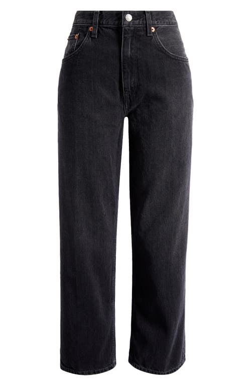 Re/done The Ollie Mid Rise Straight Leg Jeans In Black