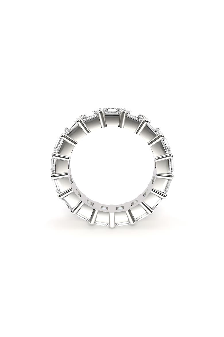 Asscher Cut Lab Created Diamond Eternity Band Ring, Alternate, color, 18K WHITE GOLD