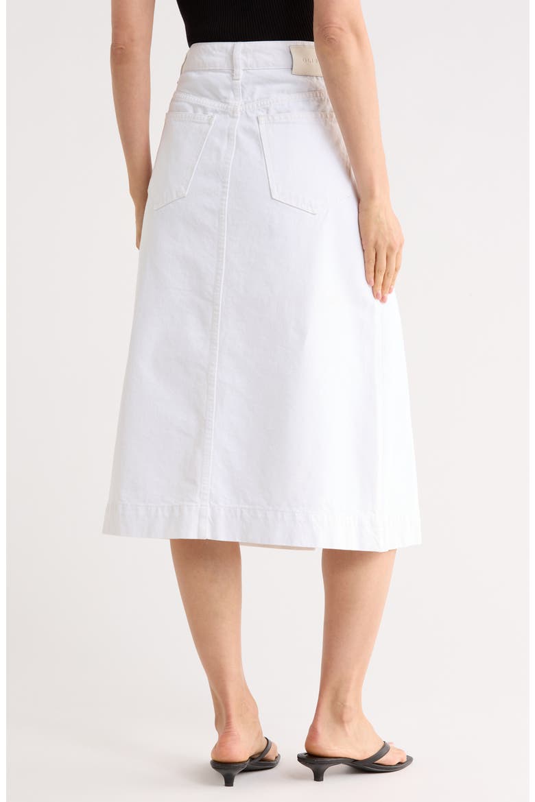 Alma A-Line Denim Skirt, Alternate, color, WHITE