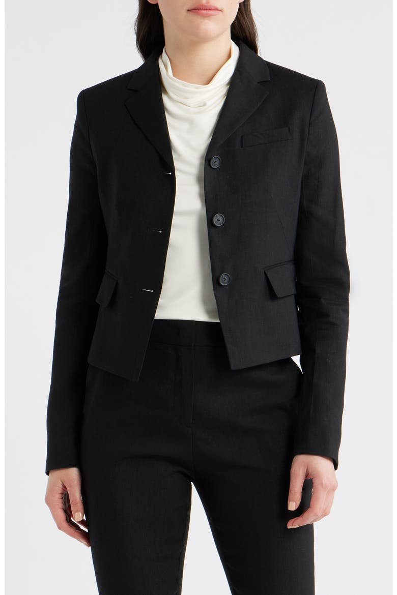 Jori Linen Blend Jacket, Main, color, BLACK