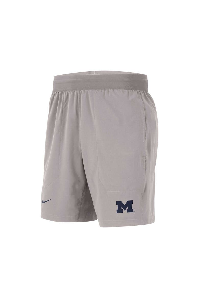 Men's Nike  Gray Michigan Wolverines Player Performance Shorts, Alternate, color, Gray