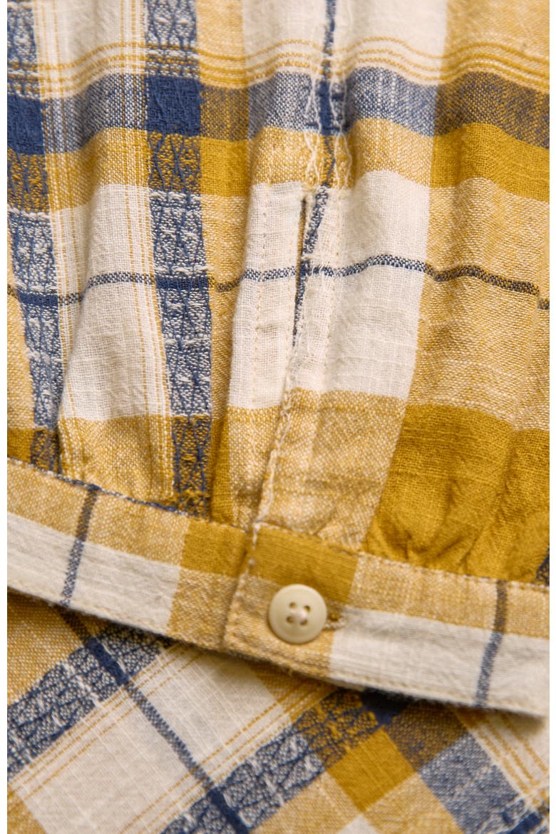Peter Pan Collar Checked Blouse, Alternate, color, Yellow Large Check