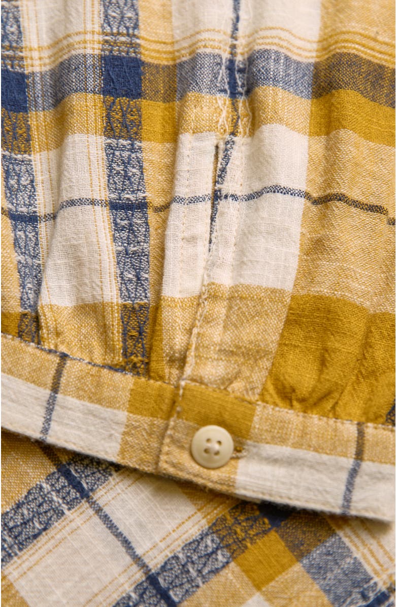 Celtic & Co. Peter Pan Collar Checked Blouse, Alternate, color, Yellow Large Check