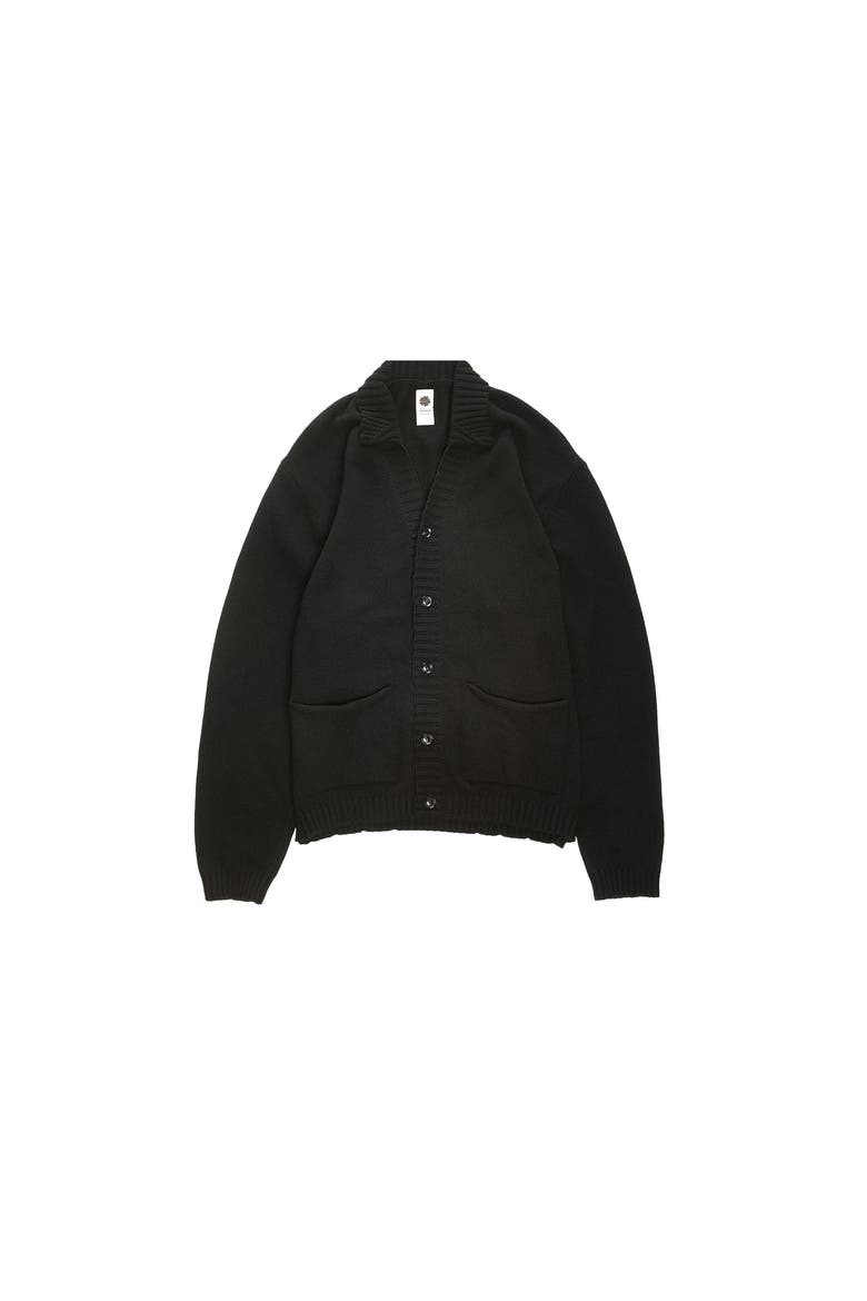 Cashmere Blend Shirt Cardigan, Main, color, Black