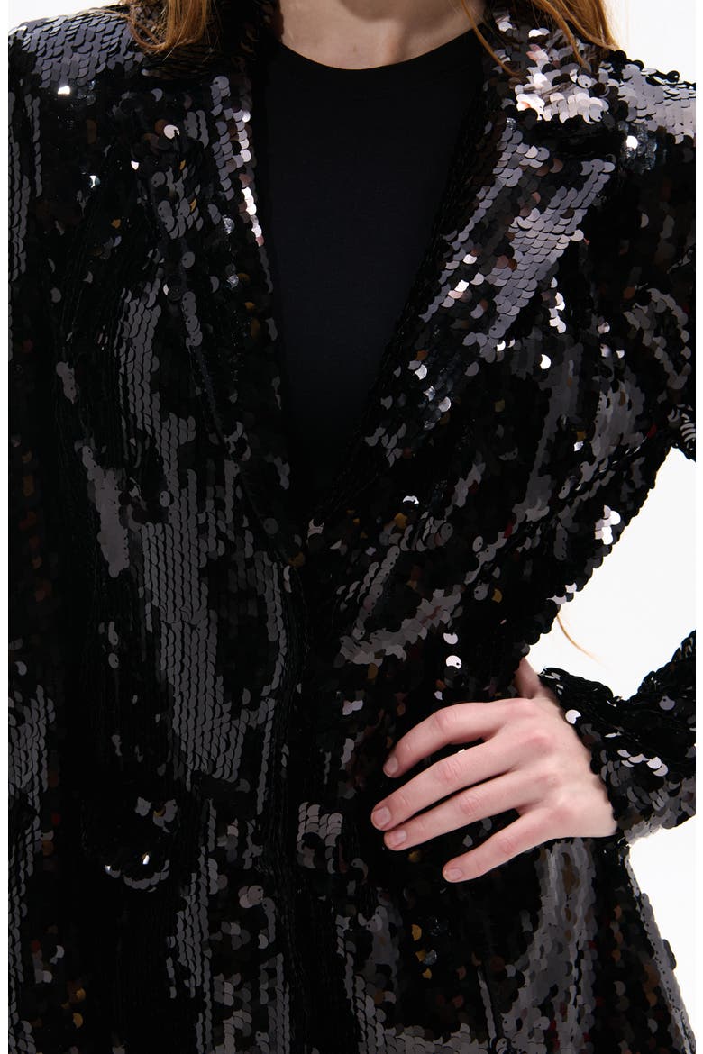 Dubai Sequin Blazer, Alternate, color, BLACK