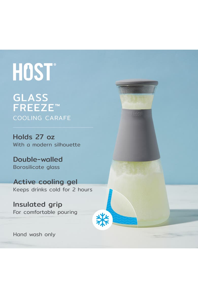Glass FREEZE Carafe with Lid, Alternate, color, Grey