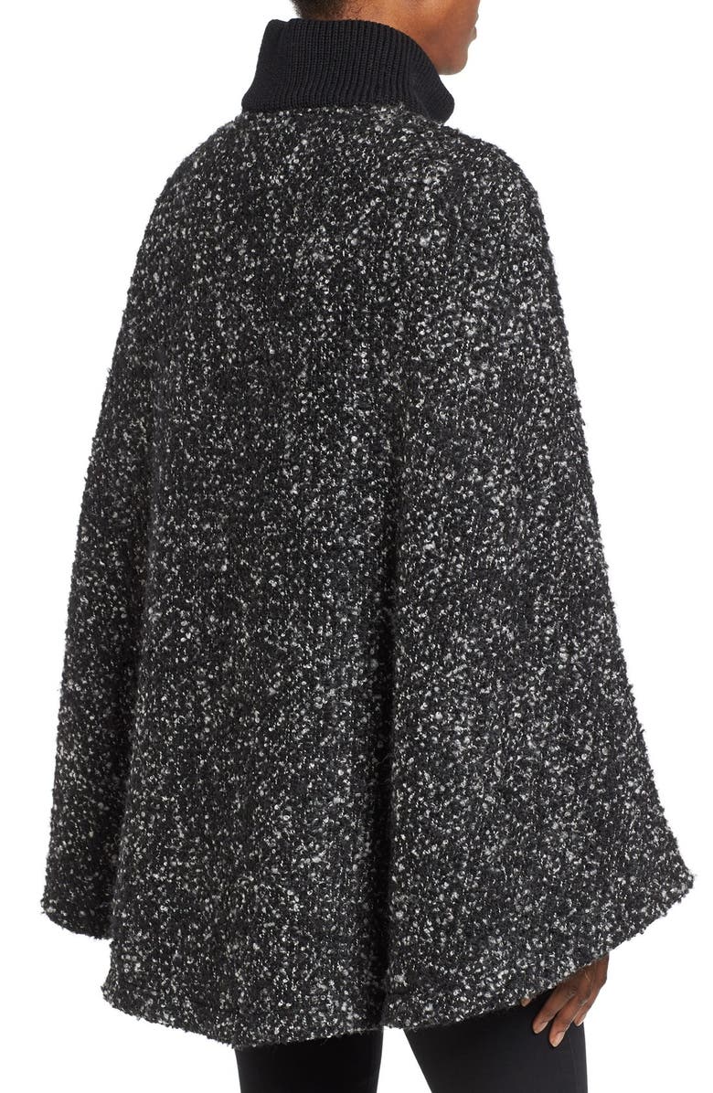 Laundry by Shelli Segal Tweed Bouclé Belted Cape, Alternate, color, 