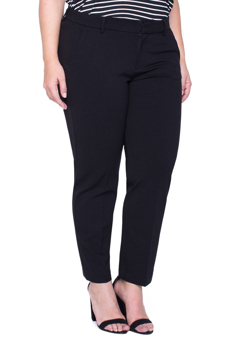 Liverpool Kelsey Ponte Knit Trousers, Alternate, color, BLACK