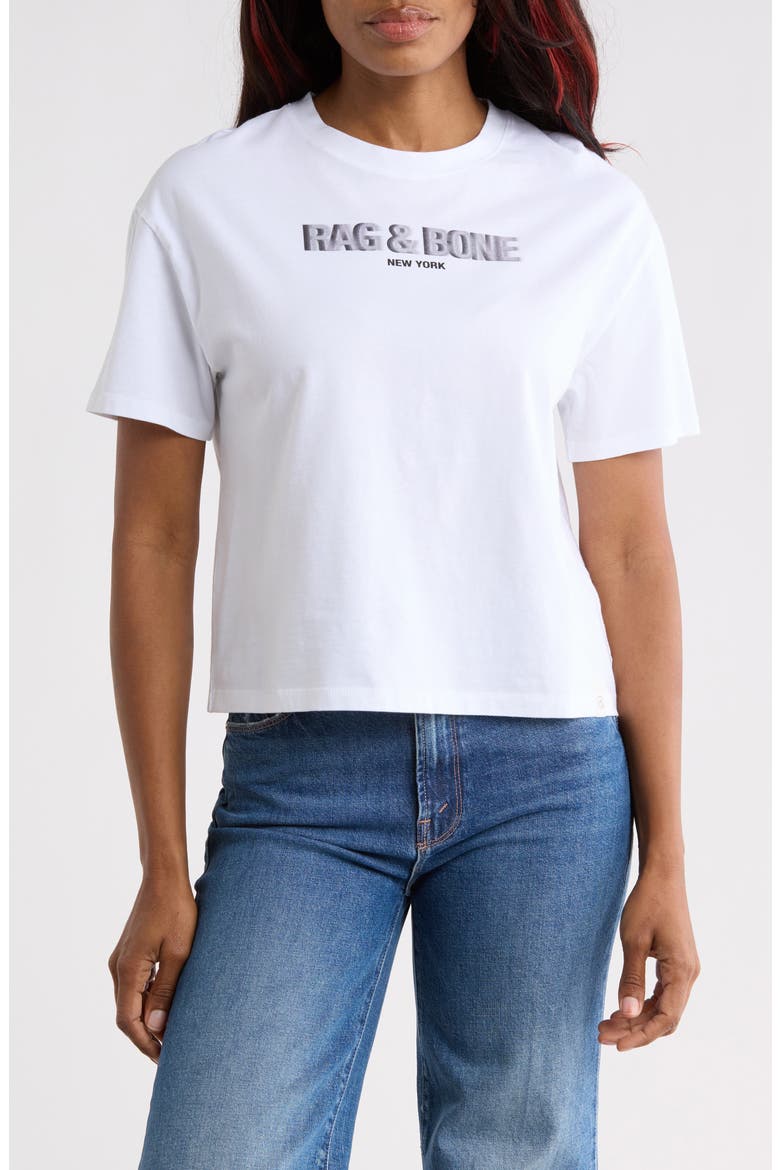 Logo Cotton Boyfriend Tee, Main, color, WHITE