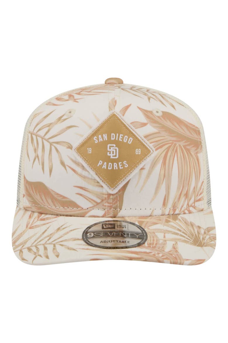 Men's New Era  Tan San Diego Padres Tonal Palm COOLERA 9SEVENTY Adjustable Trucker Hat, Alternate, color, Tan