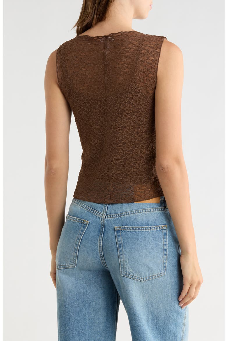 Lace Sleeveless Tank, Alternate, color, BROWN TERRA