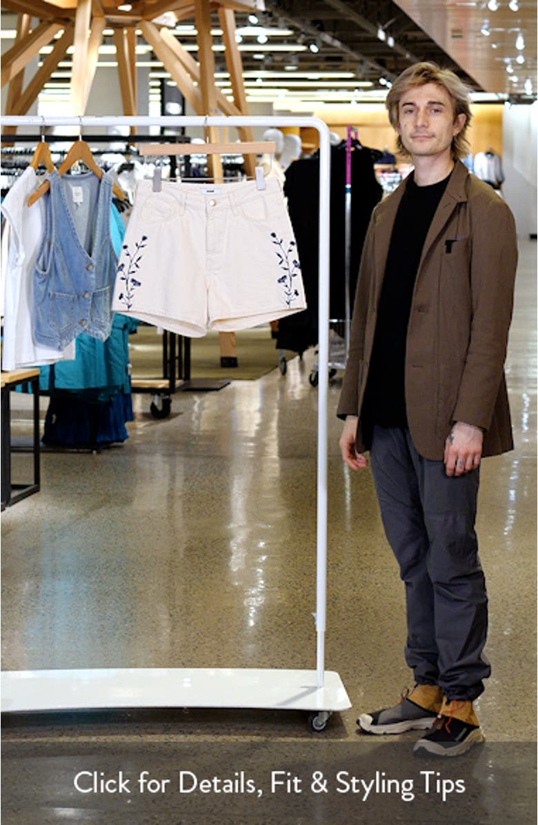 Heidi Floral Print Denim Shorts, sales video thumbnail