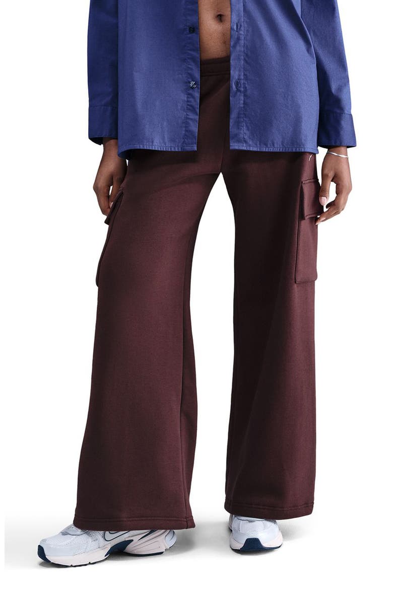 Sportswear Phoenix Fleece Wide Leg Cargo Sweatpants, Main, color, BURGUNDY/ SAIL