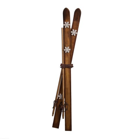 Ski Gear Winter Sports Wood Sculptural Wall Decor