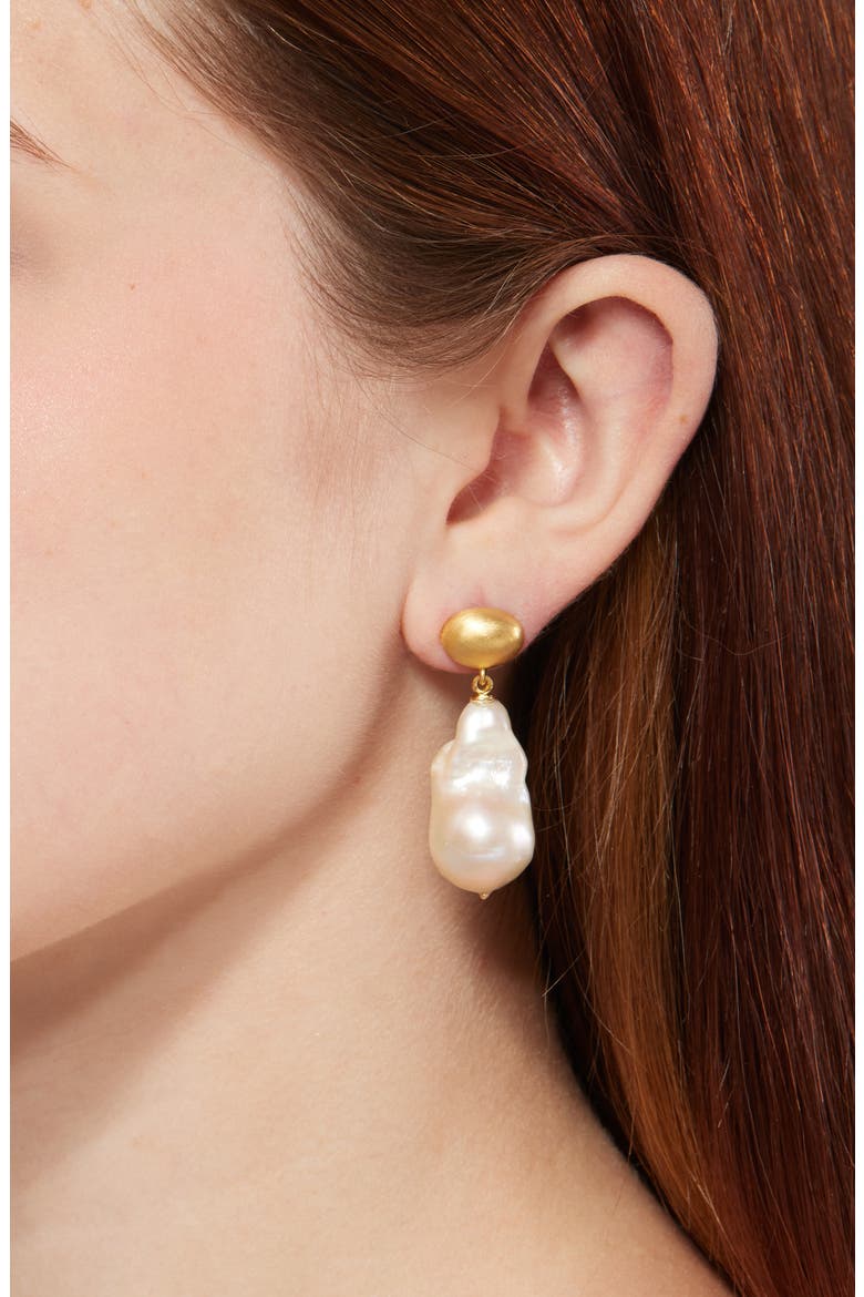 Florence Baroque Pearl Drop Earrings, Alternate, color, PEARL/ GOLD