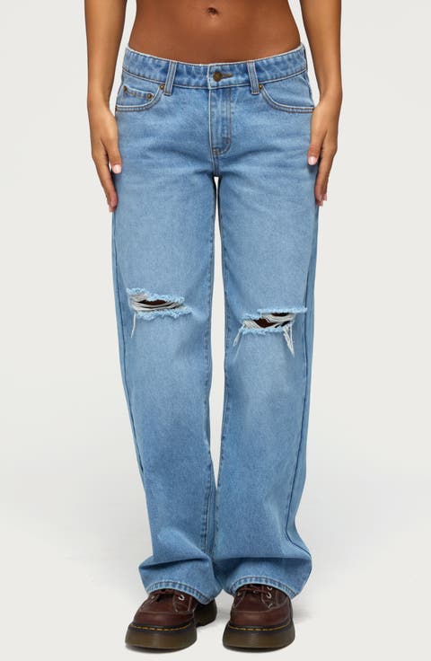 Juju Ripped Low Rise Baggy Jeans