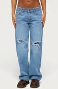 EDIKTED Juju Ripped Low Rise Baggy Jeans